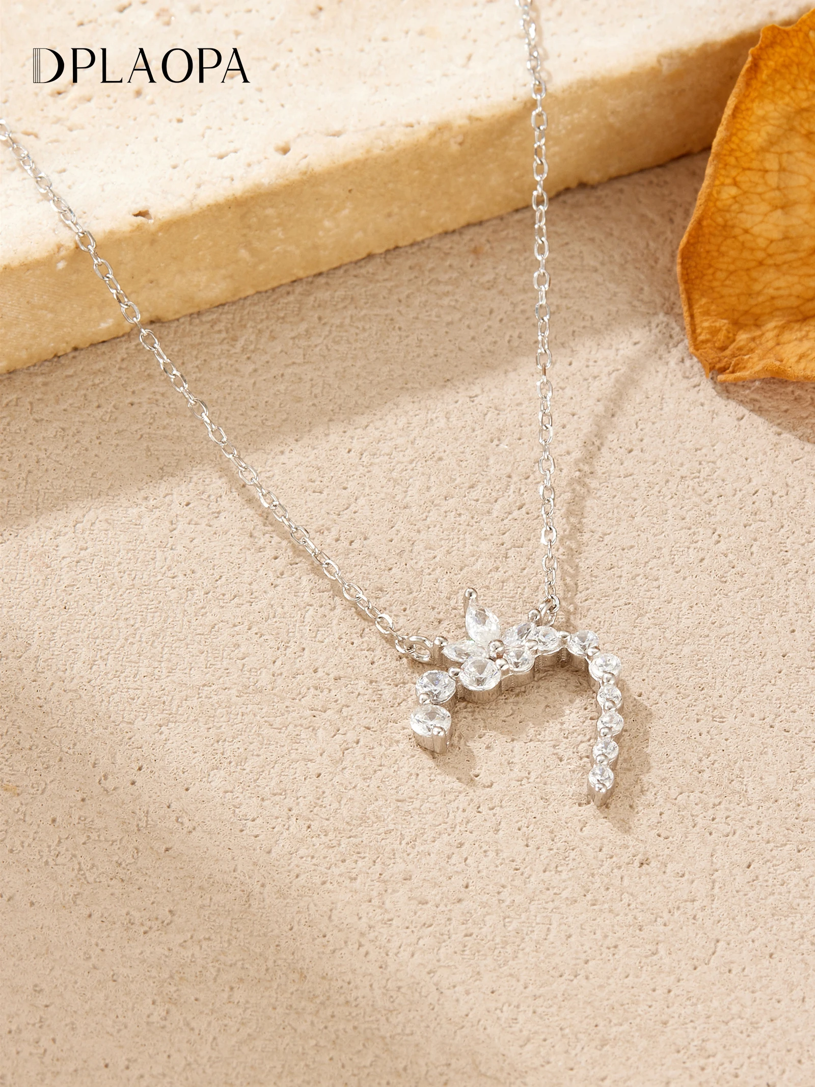 

DPLAOPA Стерлингового Серебра 925 Листы Нерегулярный Циркон CZ Кулон Длинное Ожерелье 2025 Женское Роскошное Изящное Ювелирное Изделие Подарок