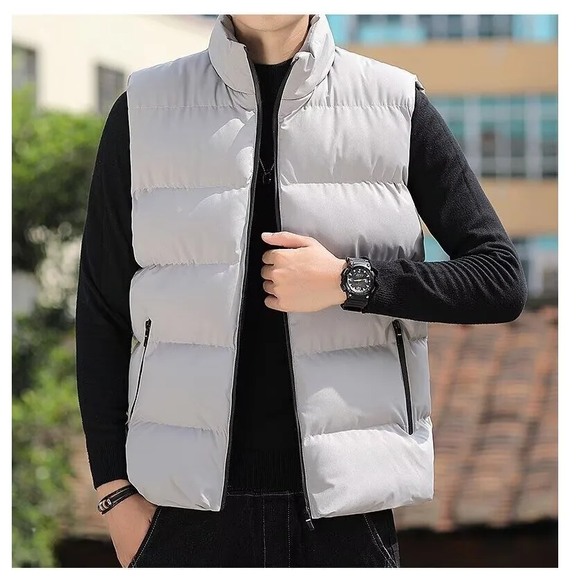 New Arrival Men's Cotton Vest Casual Spring/Autumn Outerwear Fashion Jacket Warm Cotton Coat Men's Vest Flannel Jacket