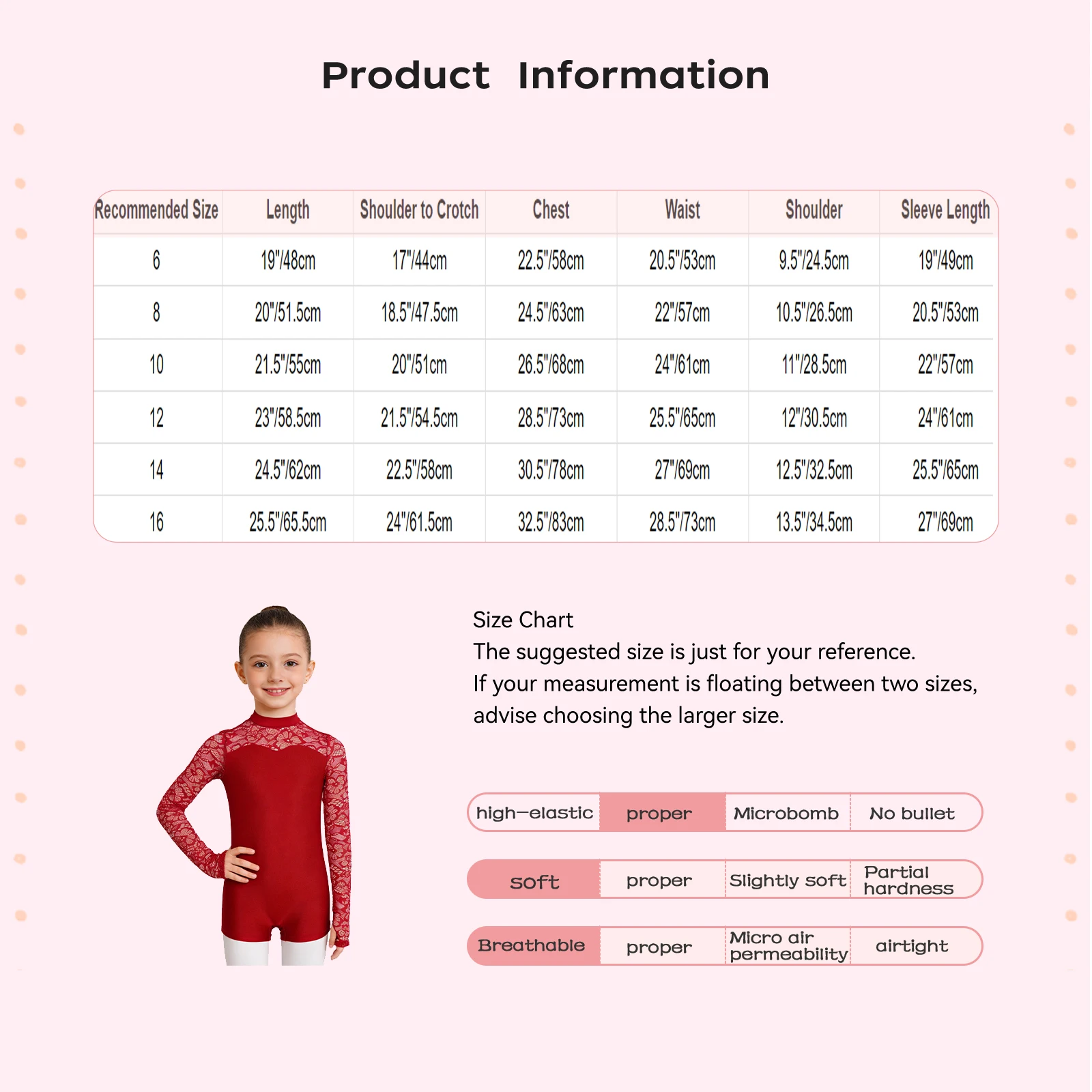 Kids Girls Floral Lace Ballet Dance Leotards Long Sleeves Gymnastics Yoga Bodysuit for Figure Skating Acrobatics Performance image 6