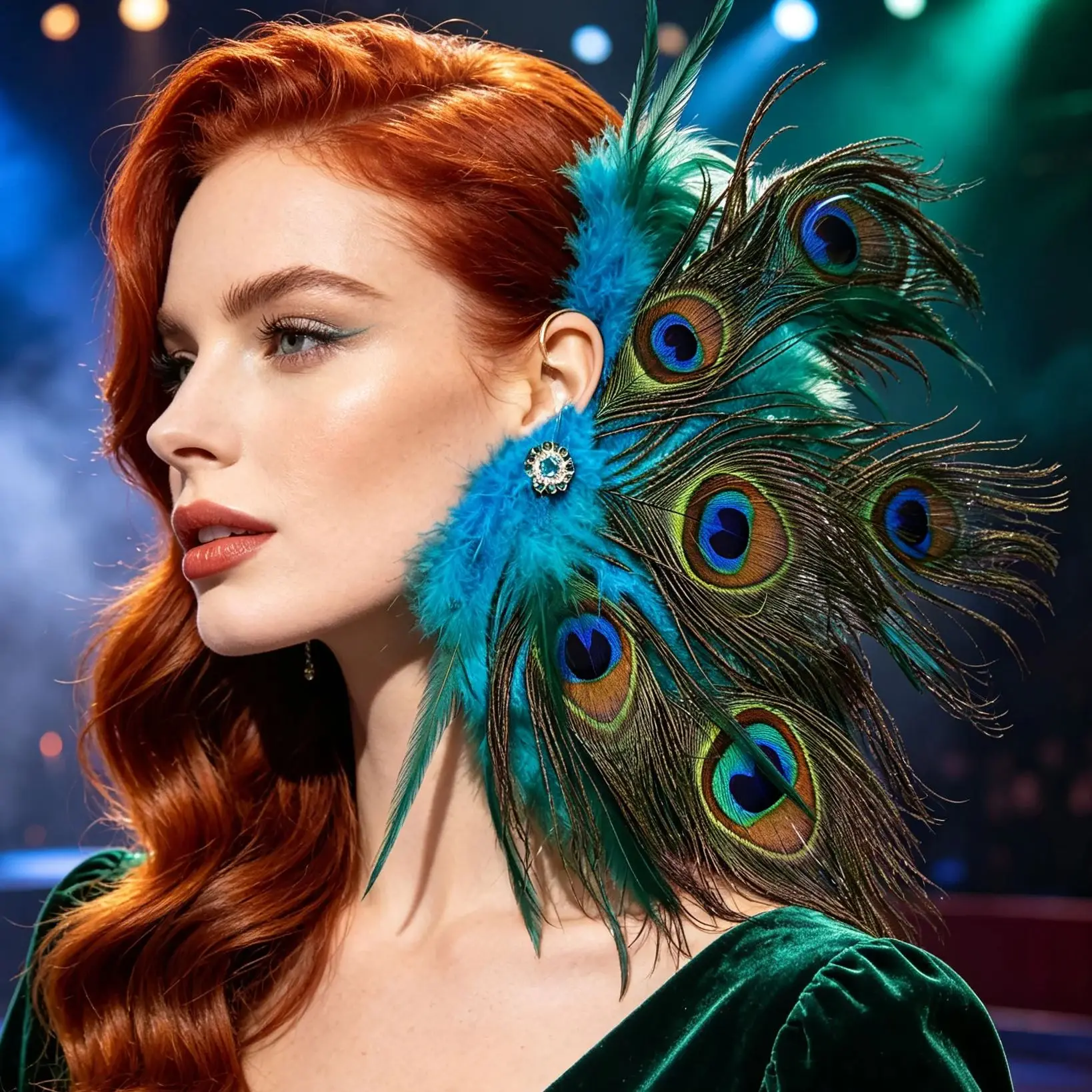 Boho Feather Ear Cuff Non‑Piercing Ethnic Exotic Clip‑on Earrings for Women Festival Party Vacation Photoshoot Prop Ear Jewelry