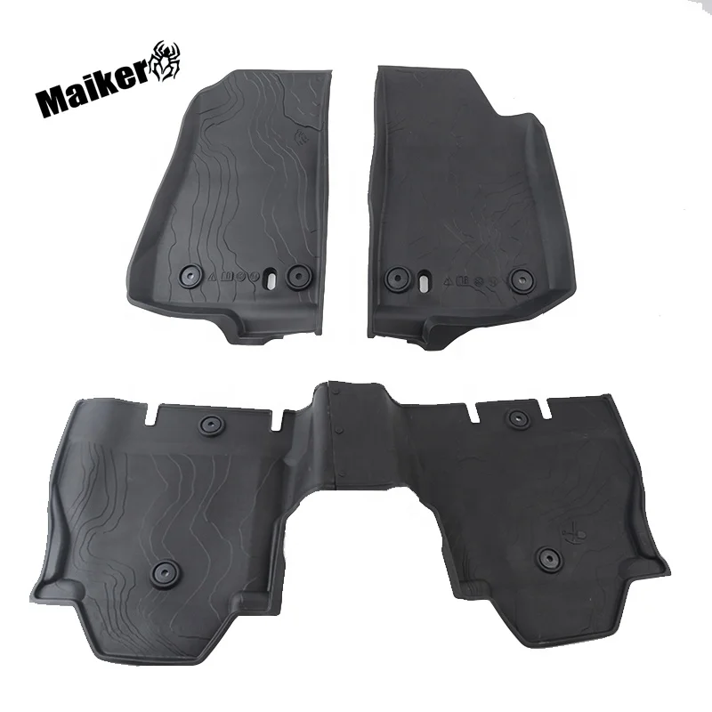 Floor Mat Liner Kit for Jeep Wrangler JL Interior Parts Rubber Mat Waterproof 3D Car Mats