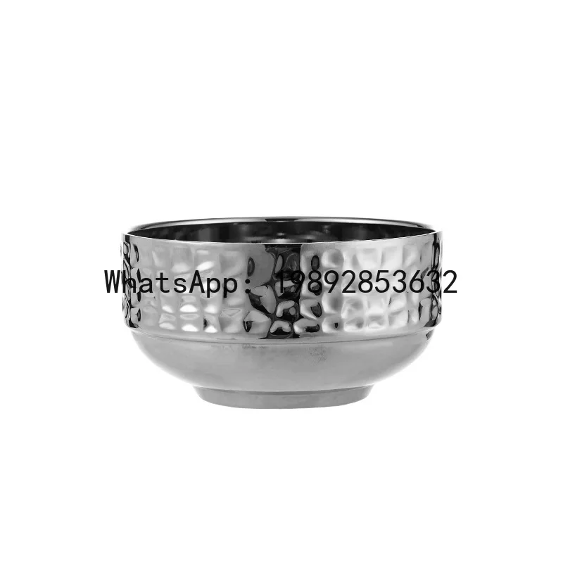 Tazón de arroz de acero inoxidable 304 con diseño de diamante, tazón para sopa ramen, bibimbap, fideos fríos, tazón dorado para kimchi y ensalada