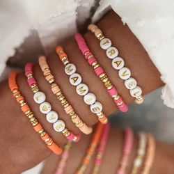 2023 Multicolor Heishi Bracelets for Women Stacking Summer Surfer Bracelet 4mm Polymer Clay Disc Beads Pulseras Boho Jewelry