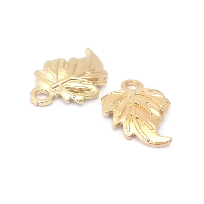 18K Gold Color Brass Tree Leaf Leaves Charms Necklace Earrings High Quality Diy Jewelry Accessories Rosediy official-website
