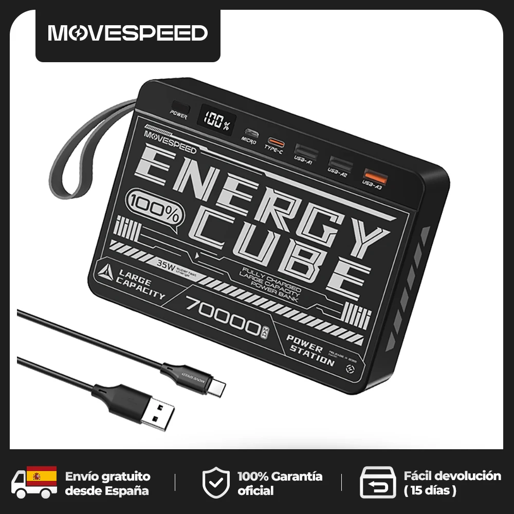 

Movespeed Z70SE Power Bank 70000mh Электростанция PD Быстрая зарядка Powerbank Внешнее зарядное устройство для кемпинга на открытом воздухе