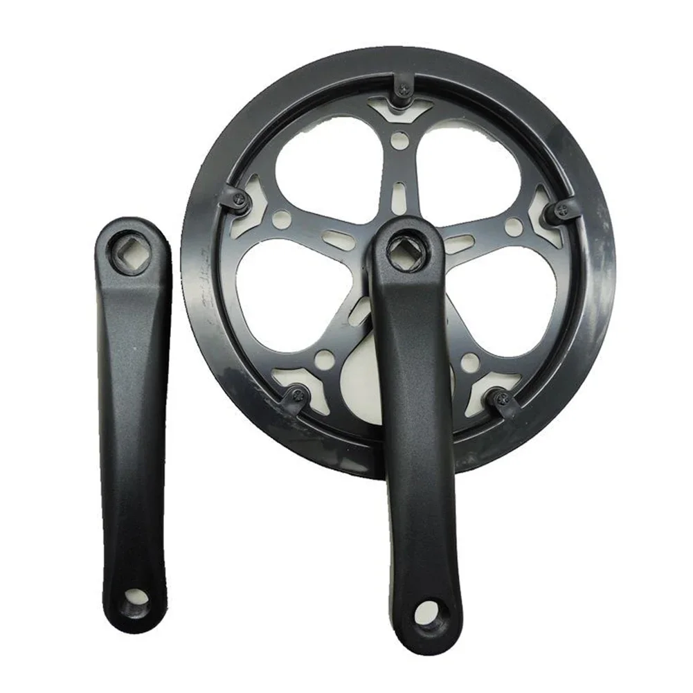 

Aluminium Folding Bike Crankset Featuring Sturdy Construction with a Protective Guard Disc and Efficient Gear Ratio