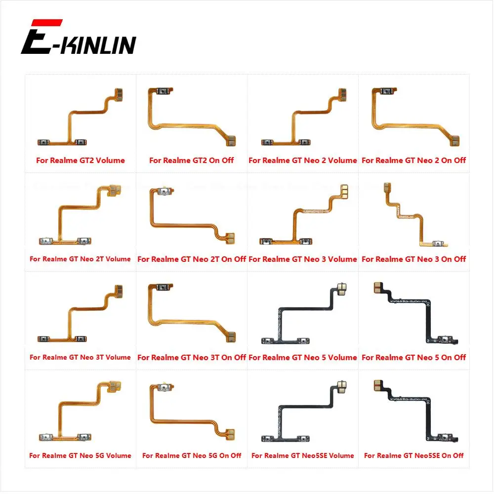 Switch Power ON OFF Key Mute Silent Volume Button Ribbon Flex Cable For OPPO Realme GT2 GT Neo 2 2T 3 3T 5 SE 5G Parts