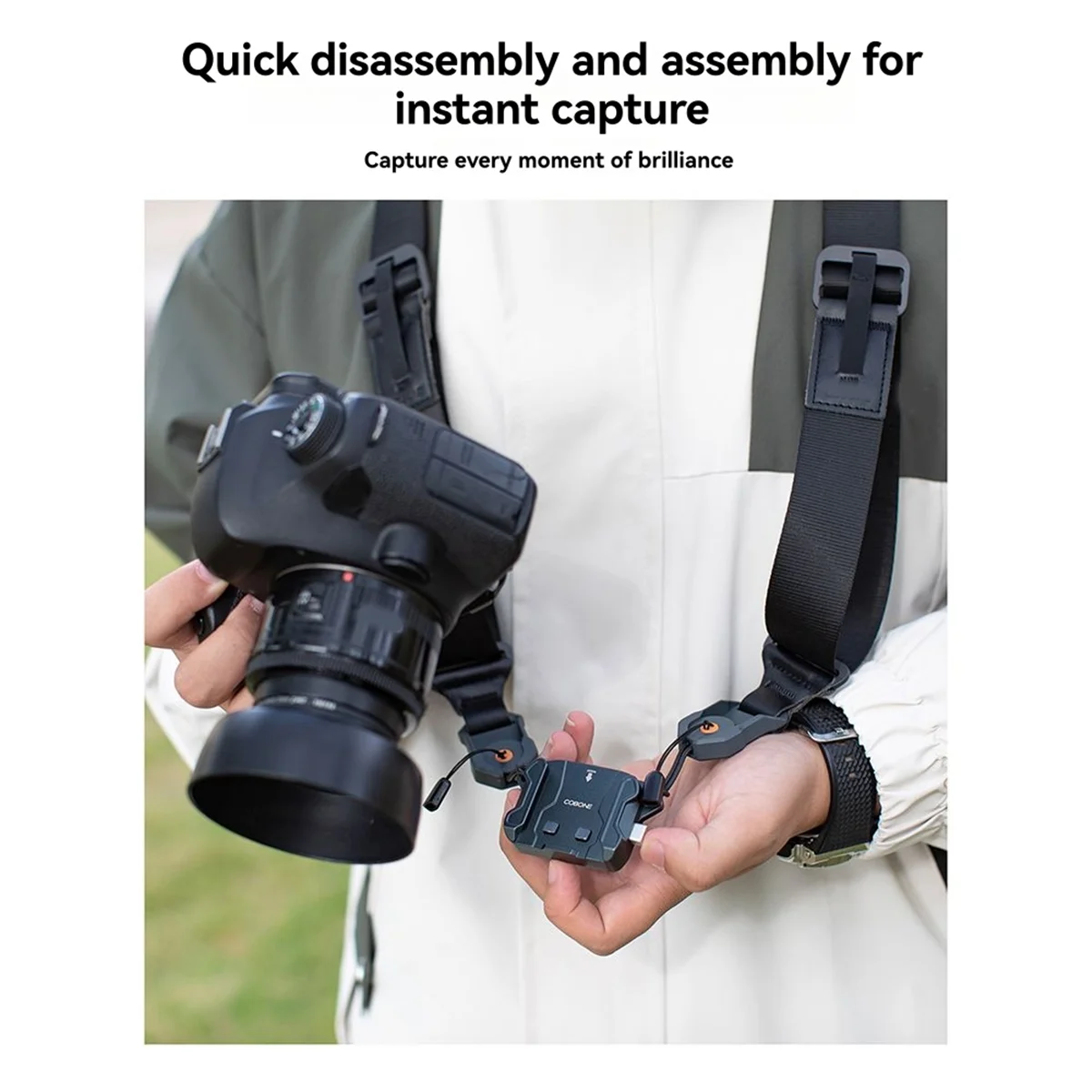 

Быстроразъемный плечевой ремень 2025+ с быстроразъемным адаптером для камер для быстросъемных пластинок