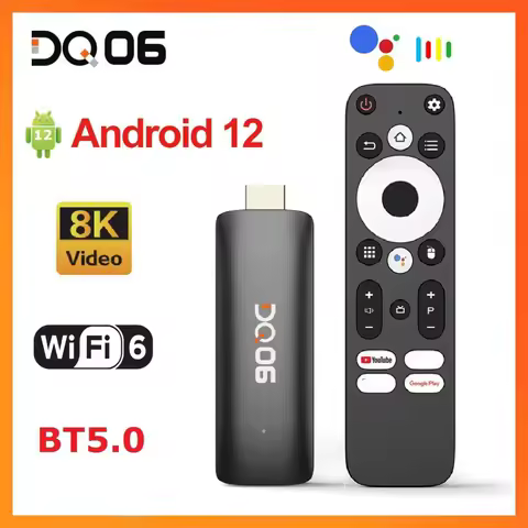 DQ06 ATV Mini TV Stick Android 12 Allwinner H618 Quad Core 8K Video 4K@60fps Wifi6 BT5.0 Build in BT Voice Android 12.0 TV BOX