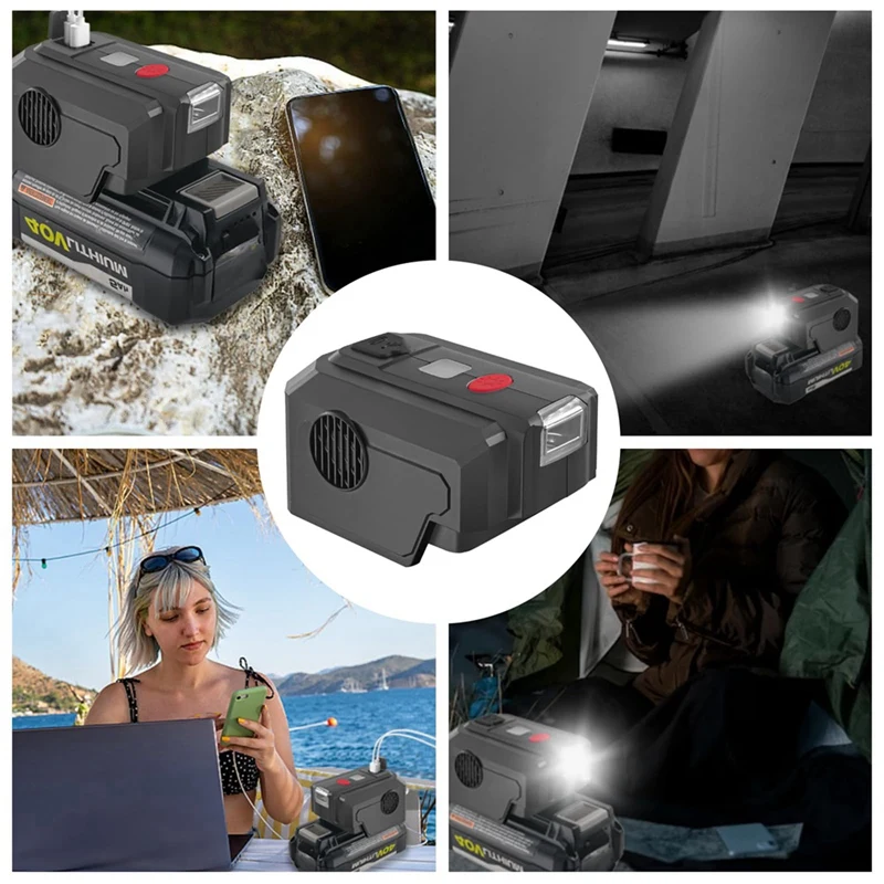 Imagem -04 - Ljl-power Inverter para Ryobi Bateria 40v 200w dc 18v para ac 110v Porta Usb Tipo-c Porta de Saída Pd3.0 Iluminação Led Plug us