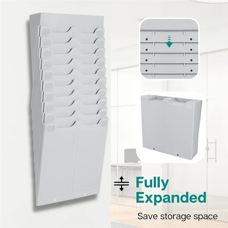 A13E-Retractable Attendance Rack Punch Card Holder Attendance Card Holder 20 Position Punch Card Holder Card Holder Employee