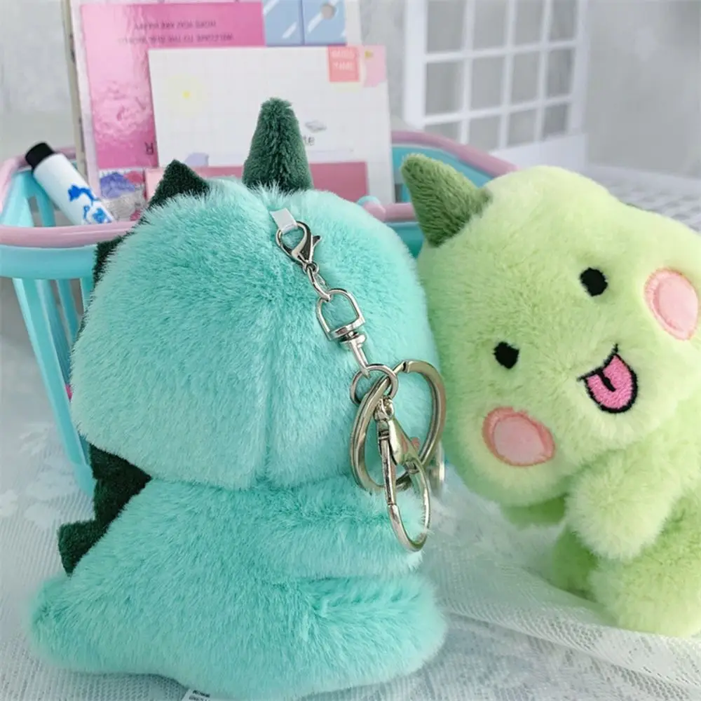 Cartoon Dinosaur Doll Keychain Funny Plush Dinosaur Doll Pendant PP Cotton Ugly and Cute Dinosaur Plush Keyring Couple