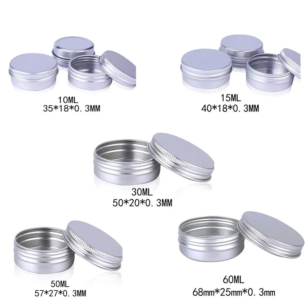 10-150 مللي متر قابلة لإعادة الاستخدام مستديرة فارغة الألومنيوم زجاجات التجميل القصدير وعاء بلسم الشفاه جرة الحاويات النفط الشمع مخزن للمكياج تخزين المنزل #6