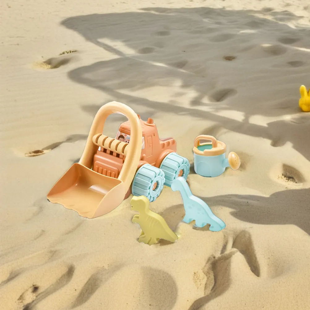 

Набор для пляжных игр для детей из 9 предметов: формы для песка в виде динозавров, грабли, лопатка, машинка, инструменты для улицы и снега. Развитие творчества, воображения и моторики.