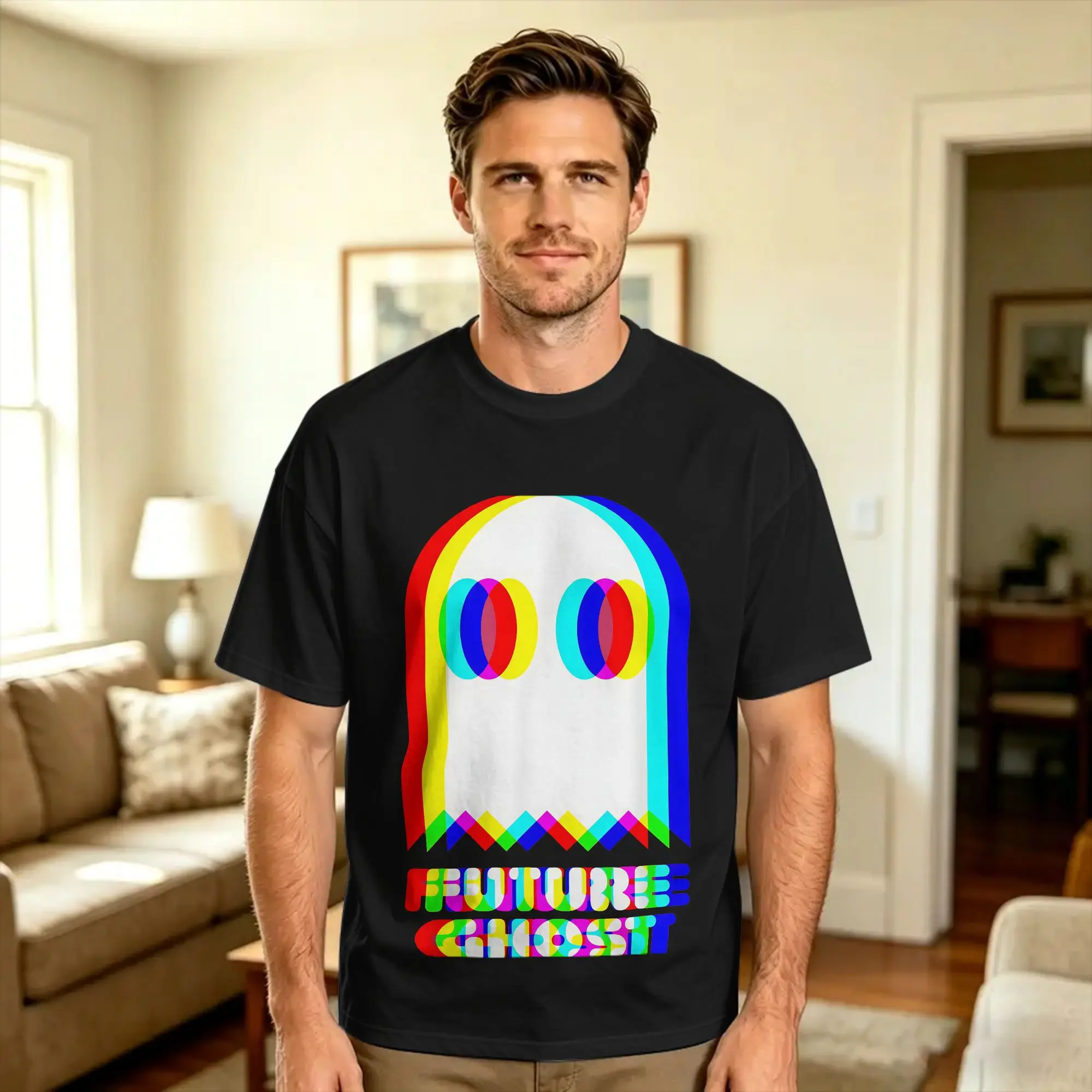 Future Ghost Halloween Trippy Vaporwave EDM Techno Rave T Shirt Beach  Y2K Retro T-Shirts 100 Cotton Harajuku Tshirt For Couple