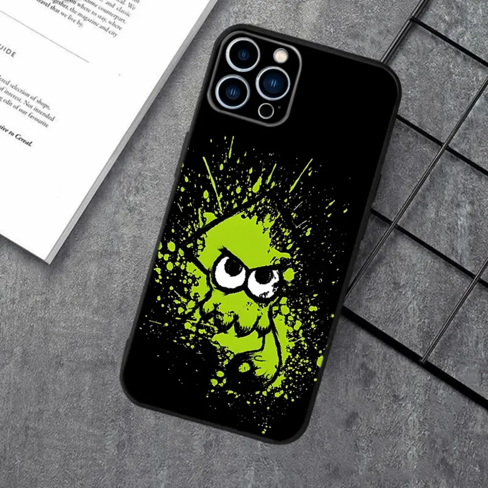 Game S-Splatoon 2 3 Phone Case For Apple iPhone 15,14,13,12,11,XS,XR,X,8,7,Pro,Max,Plus,mini Silicone Black Cover