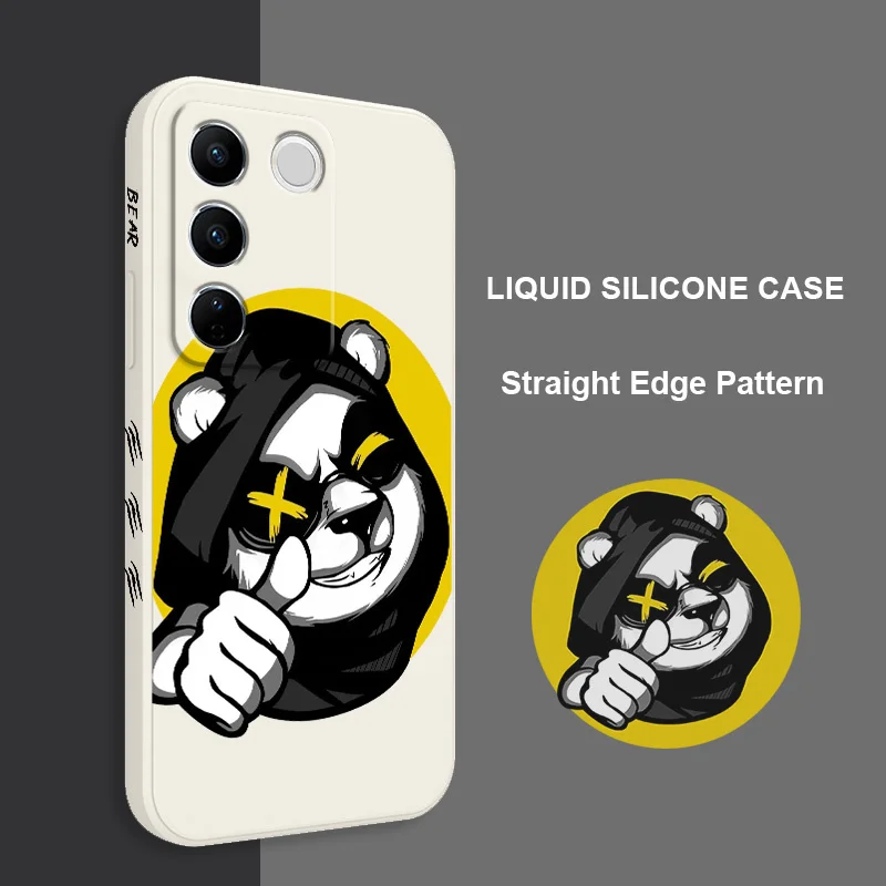 Kudos Bear Phone Case For VIVO V30 V29 V29E V27 V27E V25 V25E V23 V23E V21 V20 Y20 Y12 Y21 Y22 Y50 Y35 Y76 Y36 Pro 4G 5G