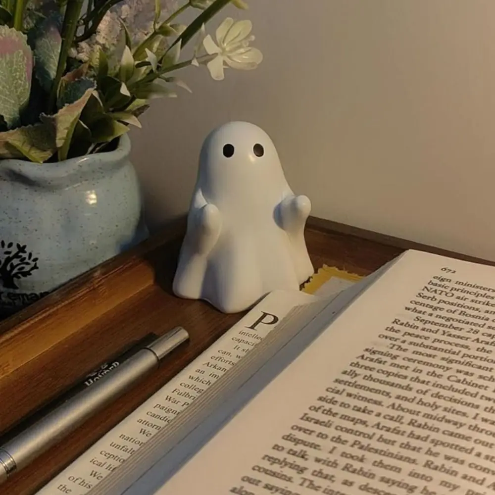 Cute Ghost Pen Holder Creative Funny Desktop Decoration Ornament Decorative Portable Little Ghost Statue Stationery
