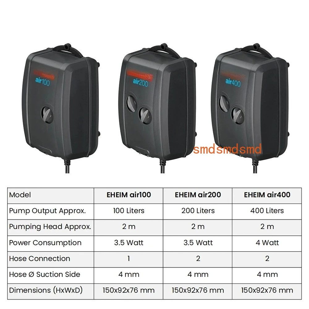 Air100/200/400 Flusso d'aria regolabile Acqua salata Acquario acquario Serbatoio di pesce Pompa d'aria con diffusore Airstone della compagnia aerea