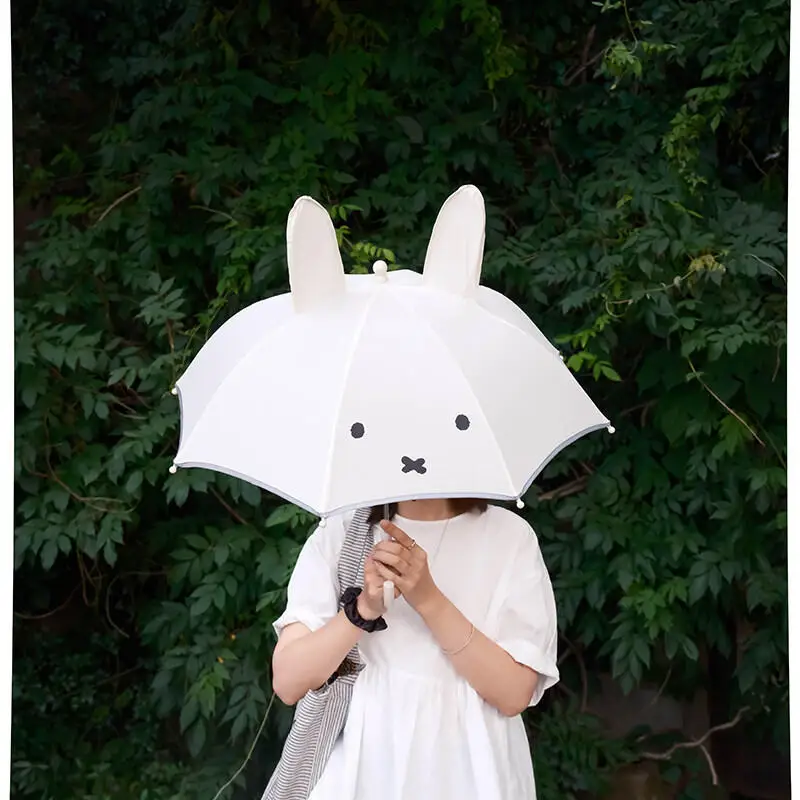 

Miffy Rabbit Children Umbrella Kawaii Ins Style Cute Baby Kindergarten Cartoon Stereoscopic Design Umbrella Photo Shooting Gift