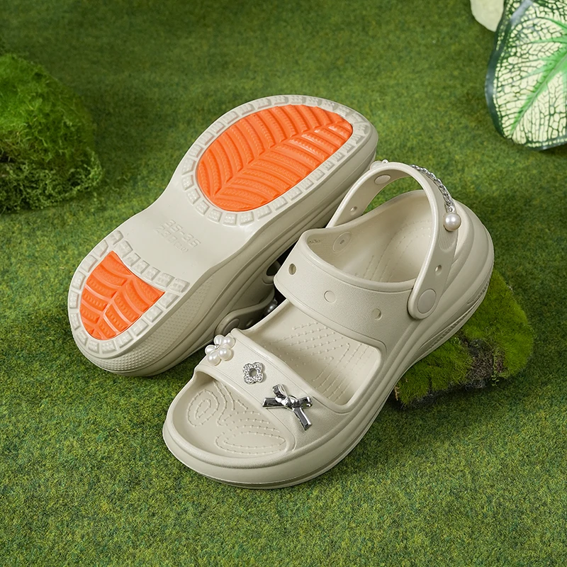 Women's EVA Platform Slides, Thick Sole, Non-Slip For Home And Beach_voghion.com