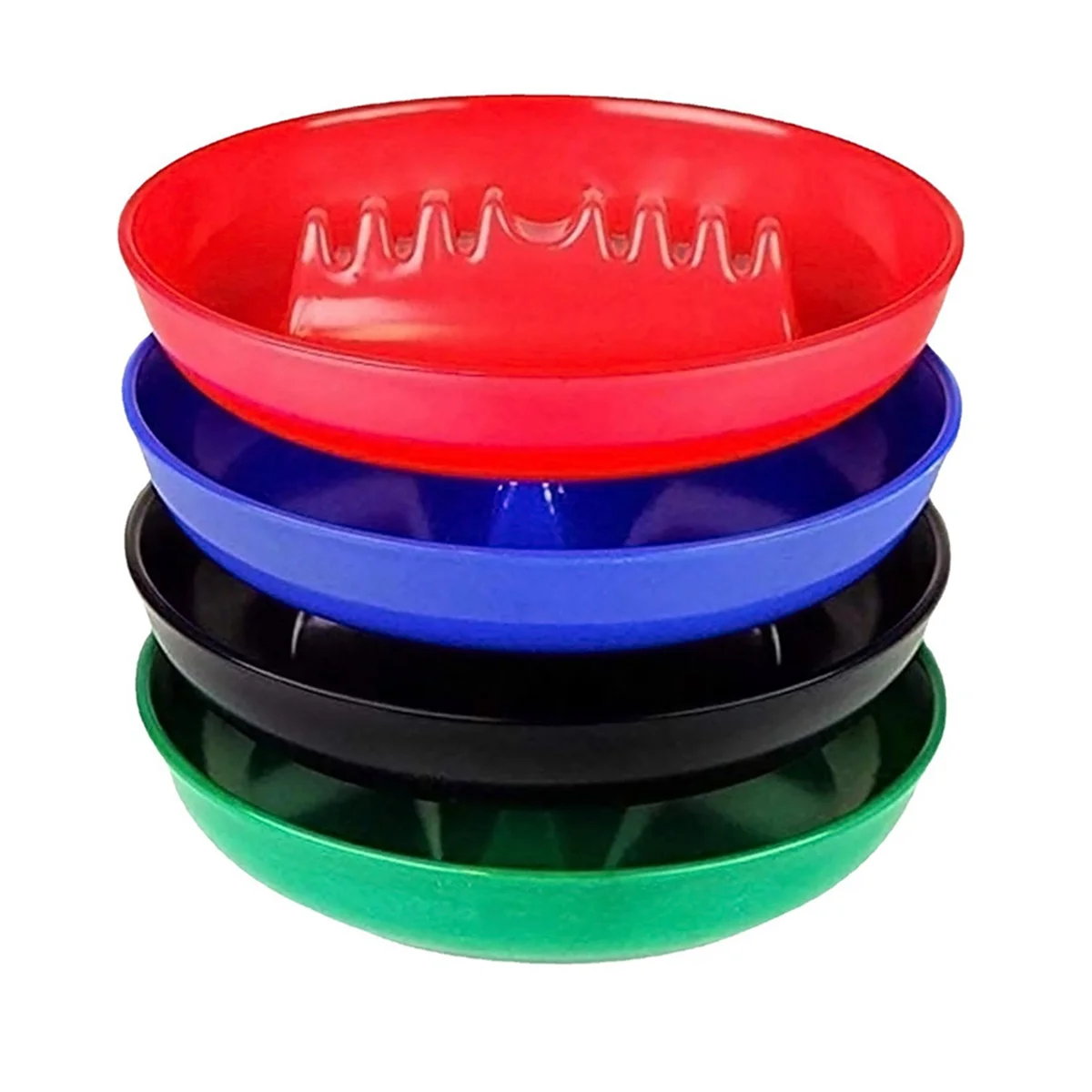 Indoor/Outdoor Ash Trays for Patio Home Office Decor Vintage Plastic Round Ashtrays with 7 Ports 4-Pack of Mixed Colors