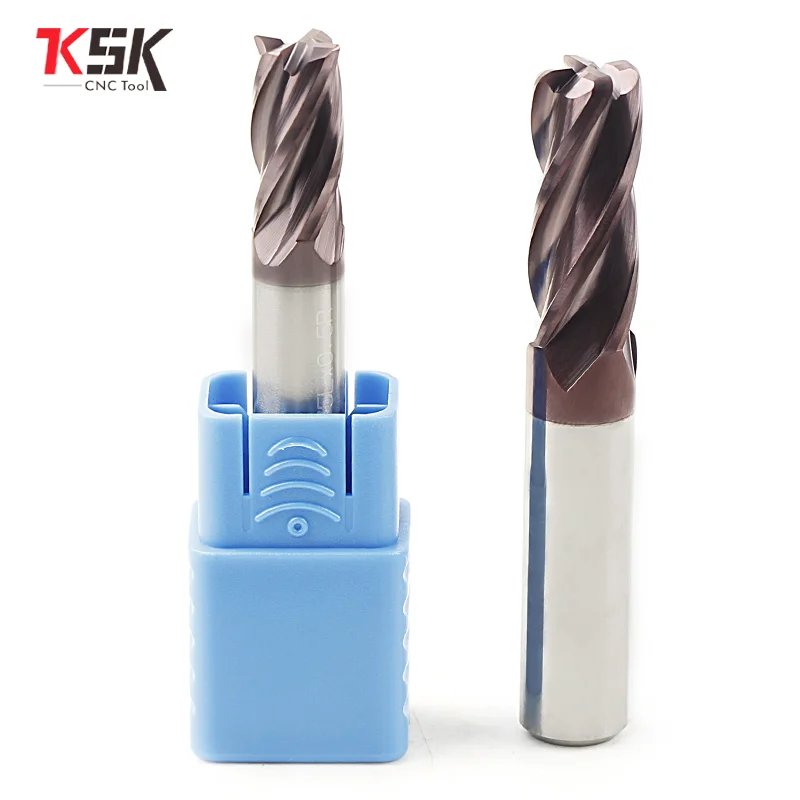 CNC Carbide รอบจมูก Mills 4ขลุ่ย1R0.1 2R0.1 12R3ทังสเตนเครื่องตัดเครื่องมือ CNC Router Bits HRC60 mill