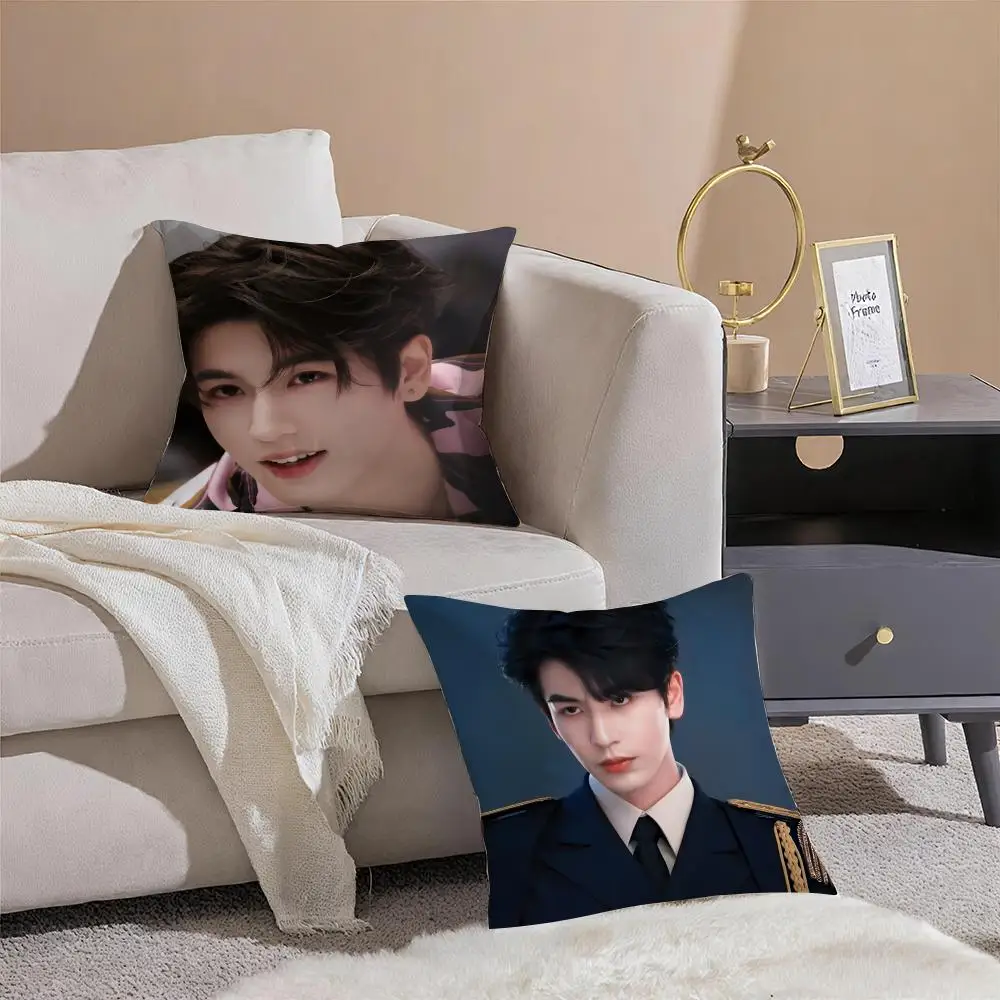 Handsome Versatile Chinese Actor Z-ZhangLingHe Cushion Cover Throw Pillow Cover Hidden Button Durable Polyester Chair Cushion