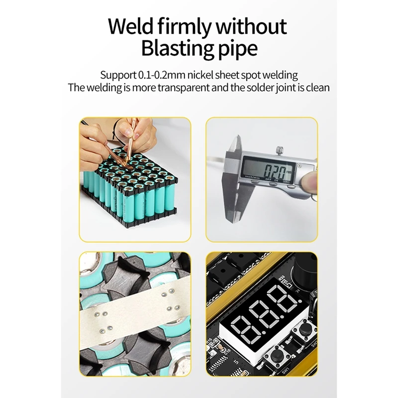 Ajustável Ponto Soldagem Pen Control Board, folha de níquel, poder digital, plástico, 99 engrenagens, 8V-24V, 18650 Bateria