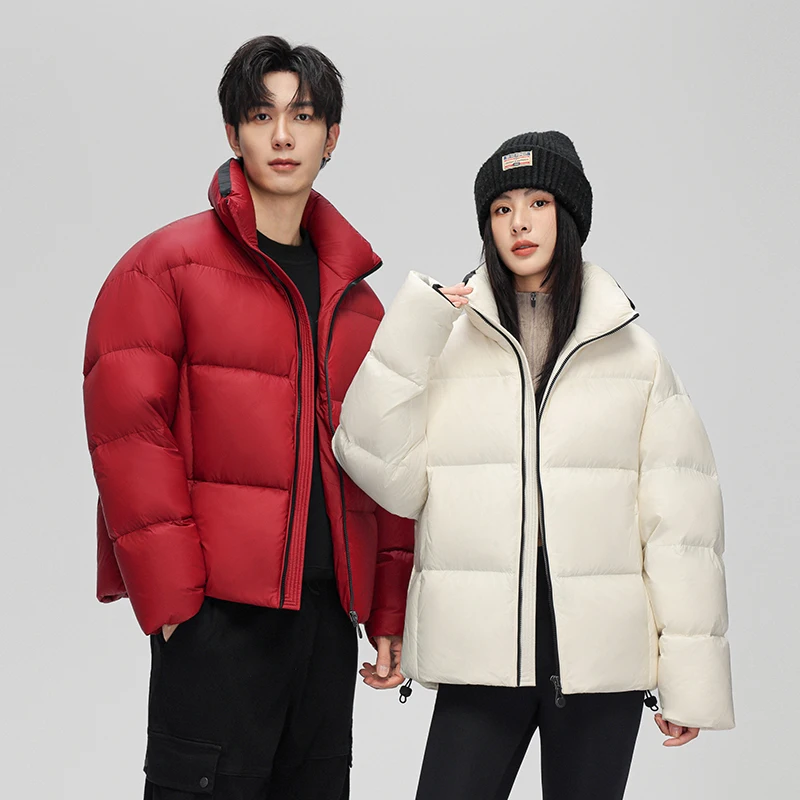 Good Quality 90% White Duck Down Coat Men & Women 2025 Winter Stand-Up Collar Warm Puffy Coat Thermal Zipper Down Jacket