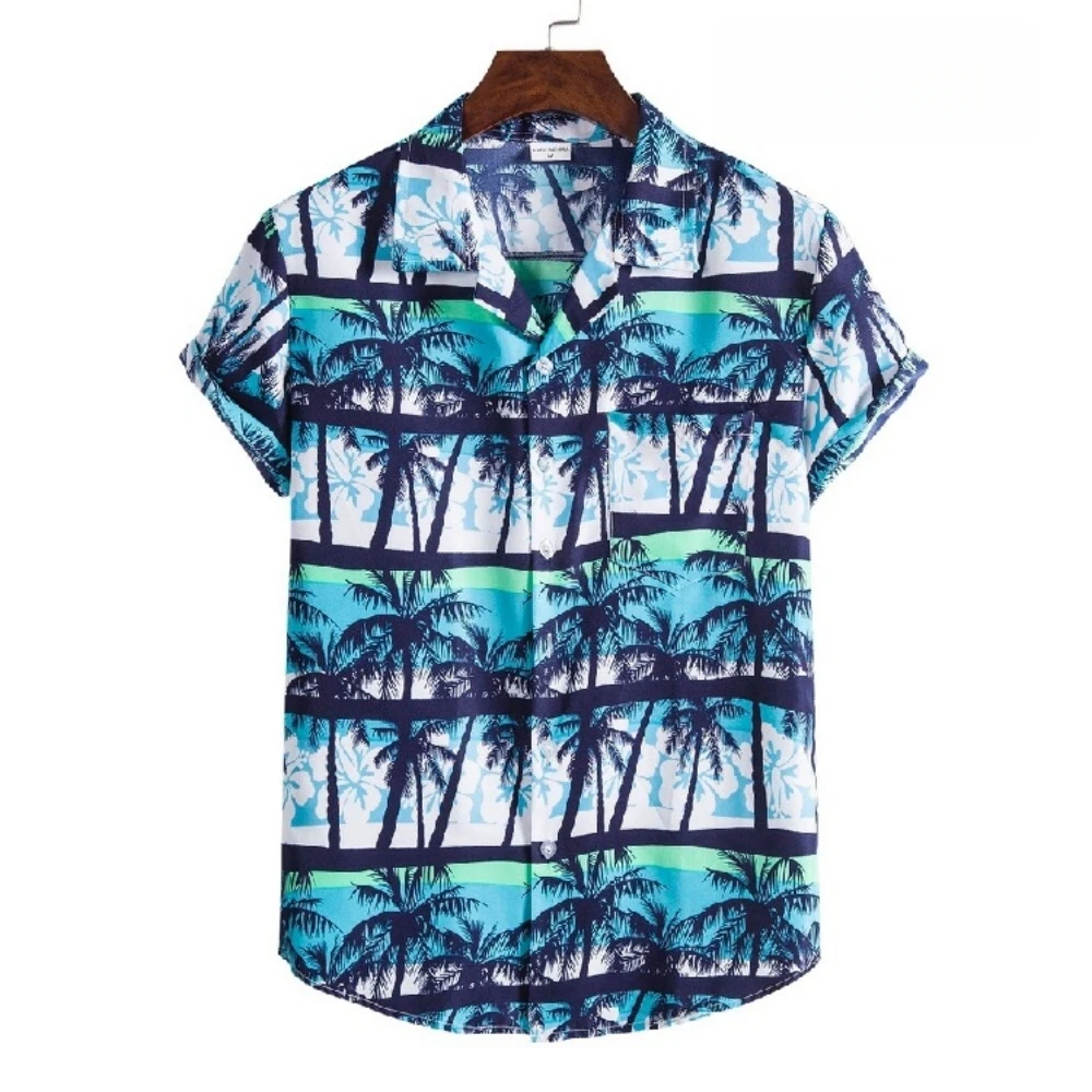 

Fashion Coconut Tree 3D Printed Pattern Men's Shirt Men T-Shirt Hawaiian Casual Plus Size Shirt Short Sleeved Outdoor Street Top