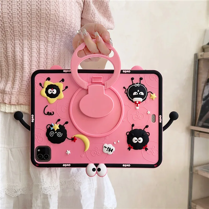 Cartoon Silicone Case for IPad 11th A16 2025 Air7 11in Pro Cover Air4 5 10.9in 10th 9th 10.2inch Tablet Case with Rotating Stand