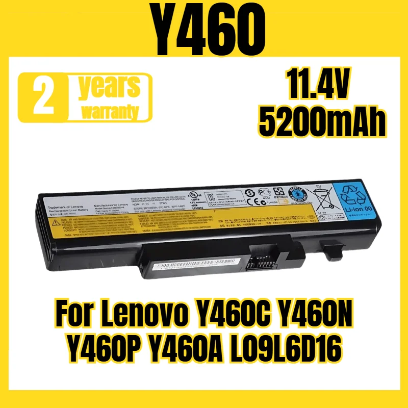 

Аккумулятор для ноутбука Y460, подходит для Lenovo Y460C Y460N Y460P Y460A L09L6D16, новый, большой емкости, 11.4В 5200мАч