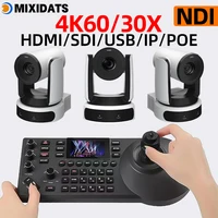 Cámara PTZ 4K60fps con Zoom 30X NDI SDI HDMI IP USB POE Kit de cámara de videoconferencia 1 unidad controlador de cámara PTZ para vídeo 1-6 uds