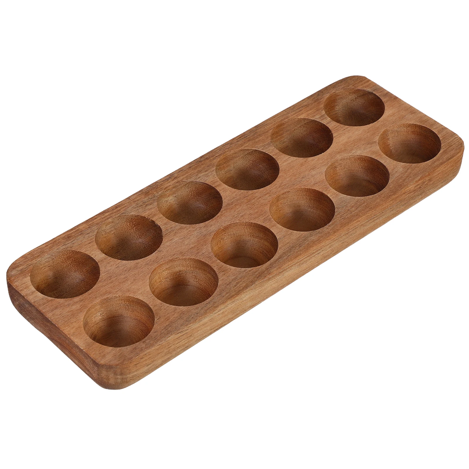 ไม้อะคาเซียถาดไข่ไข่ห้องครัวลังเคาน์เตอร์ Platter ผู้ถือจอแสดงผลแผ่น