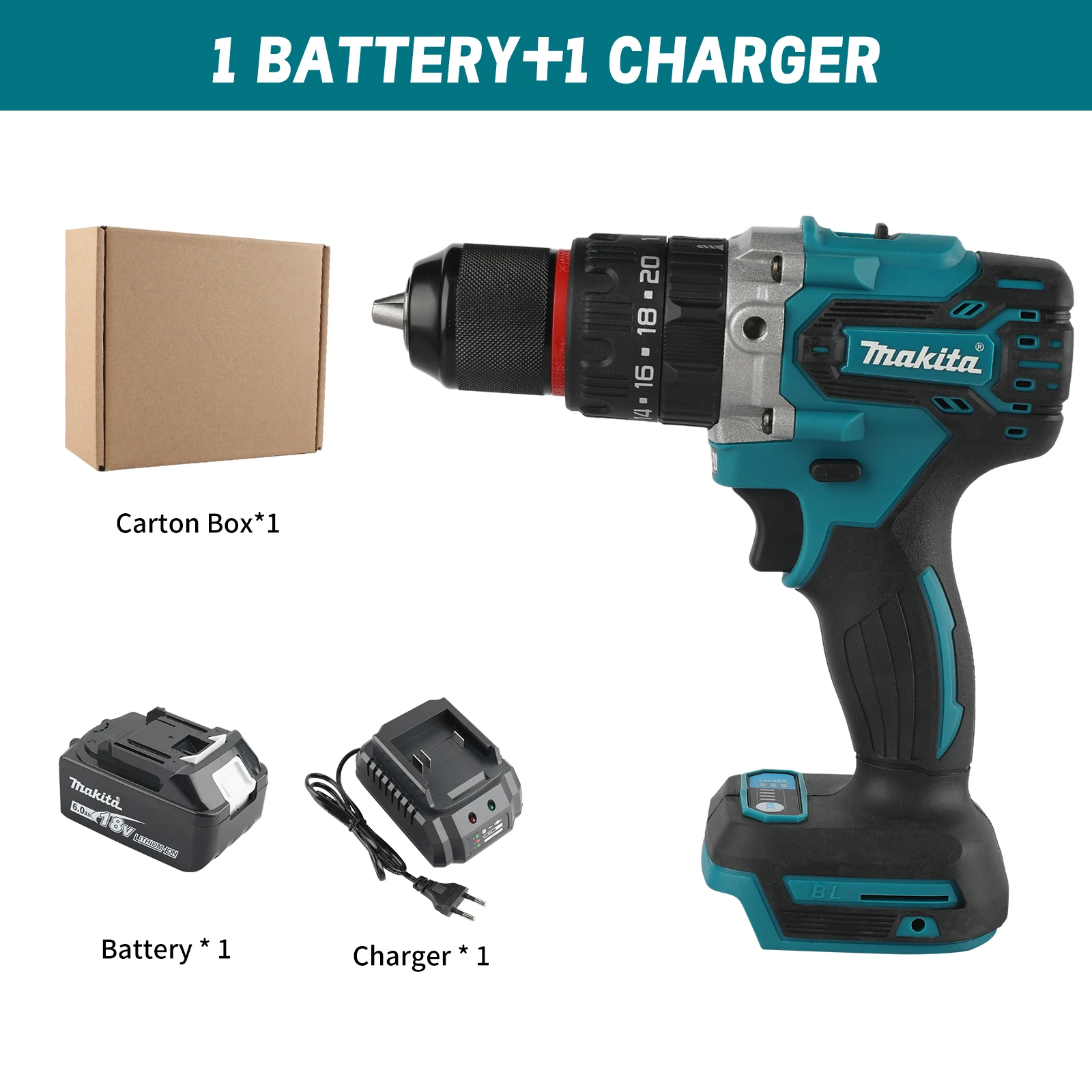 Makita DDF487 borstelloze lithium-elektrische driver elektromechanische boorschroevendraaier voor Makita 18V-batterij