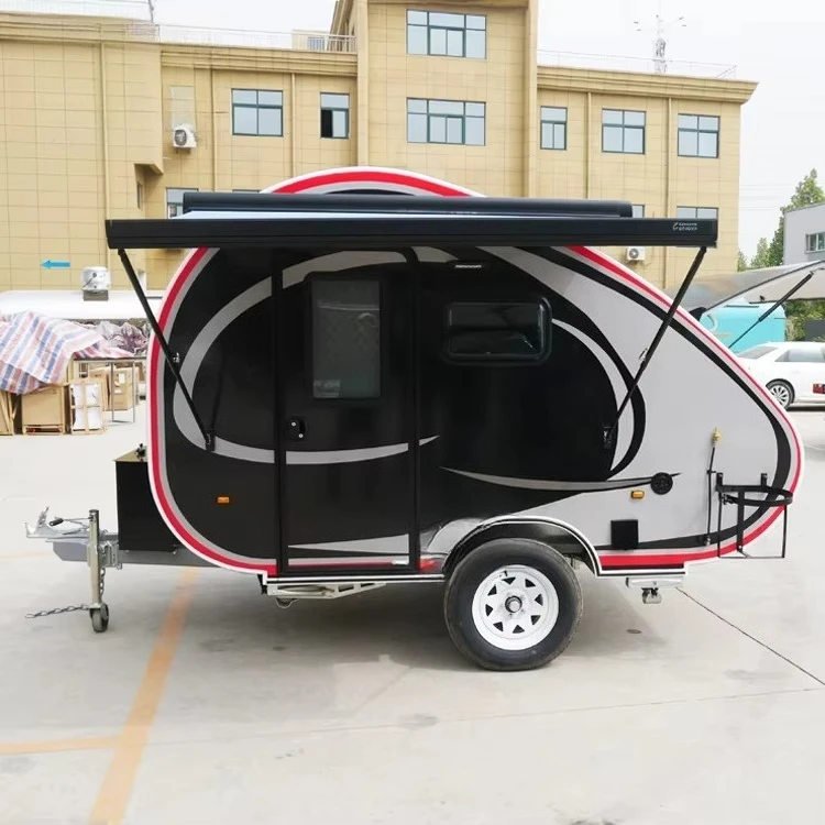Customized China Factory Compact Portable Aluminum Travel Trailer Mini Tear Drop RV Caravan Outdoor Hot Sale