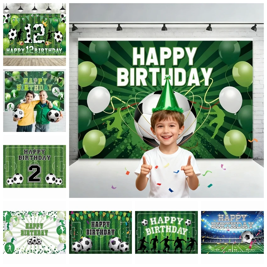 

Football Birthday Background Custom Decoration Football Field Stadium Lawn Boy Baby Shower Photo Banner Photography Props
