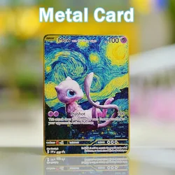 Cartas de Pokémon de Metal, cartas de Pikachu, Vmax, Mewtwo, Gx, Charizard, Vstar, hierro dorado, juegos de Anime, juguetes, regalos para niños