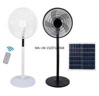 FS-338 16-inch Solar Electric Fan Rechargeable with Lithium Battery 6*2400mah and Remote Control with Solar Panel