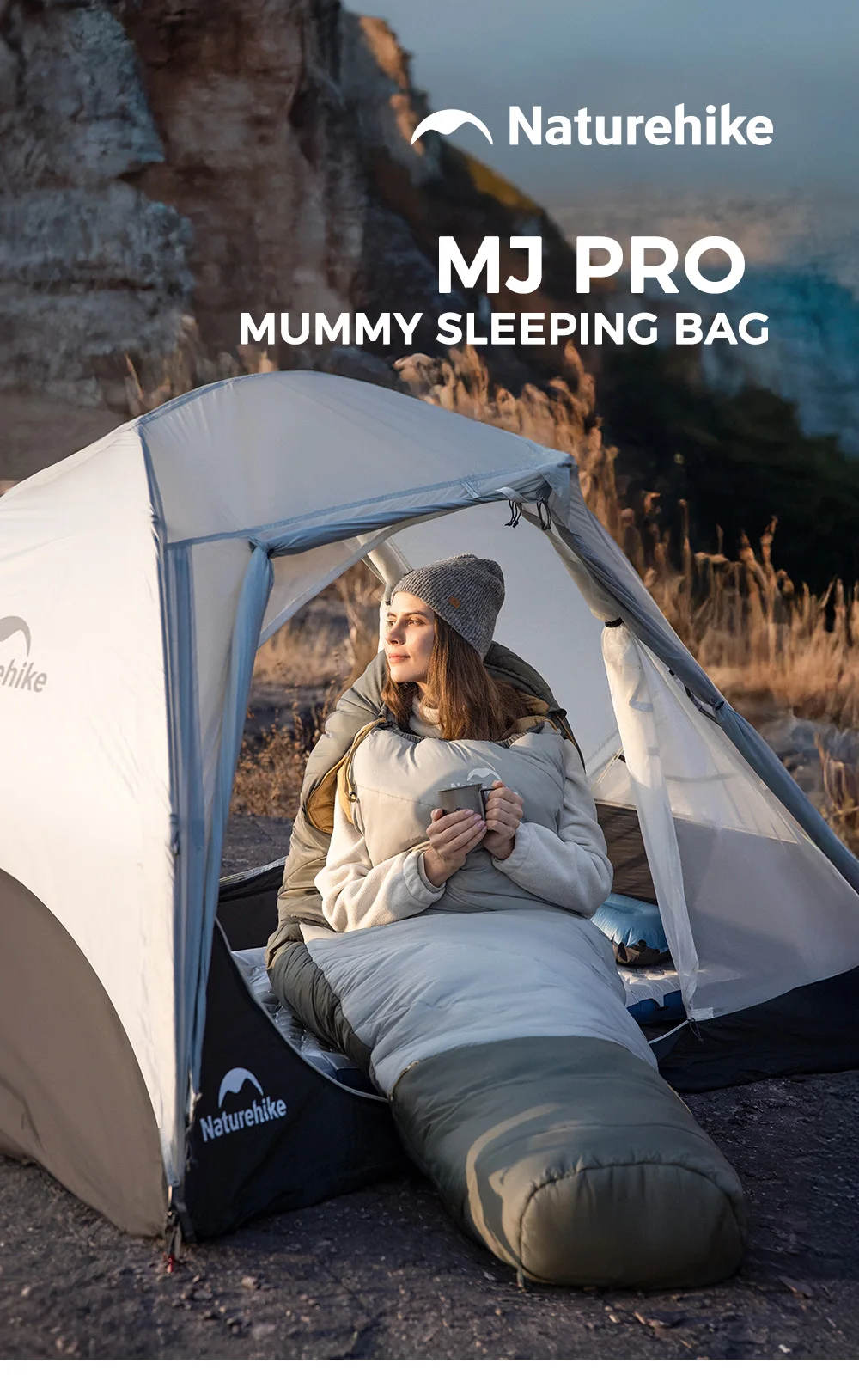 Naturehike Schlafsack Ultraleichter Camping- und Wanderschlafsack Wasserdichter Leichtgewichtiger Warmer Feuchtigkeitsableitender Baumwollschlafsack – Detail 1