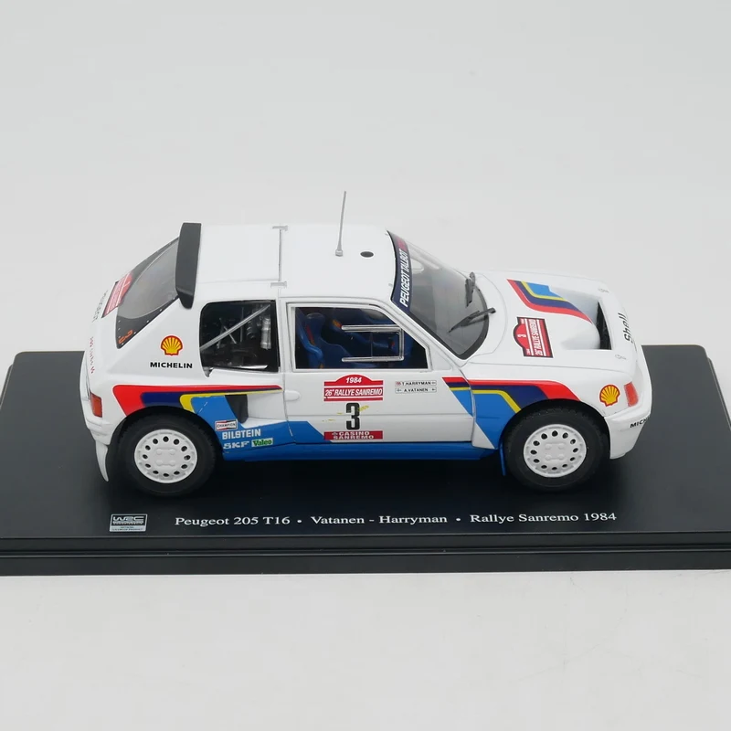 Ixo 1:24 Scale Diecast Alloy Peugeot 205 T16 WRC 1984 Racing Toys Car Model Classic Nostalgia Adult Gift Souvenir Static Display