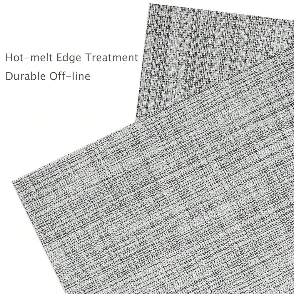 

Set Of 6, Vinyl Woven Placemats Place Mats Indoor Washable Table Mats NonSlip Place Mats For Dining Table Light Gray, Set Of 6,