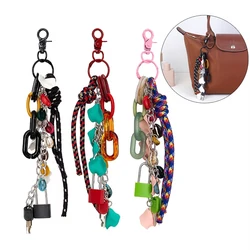 1Pc Multi-Functional Diy Acrylic Bag Charms keychain Lock Chain For Cute Lady Phone Case Hanging Ornaments Bag Accessories