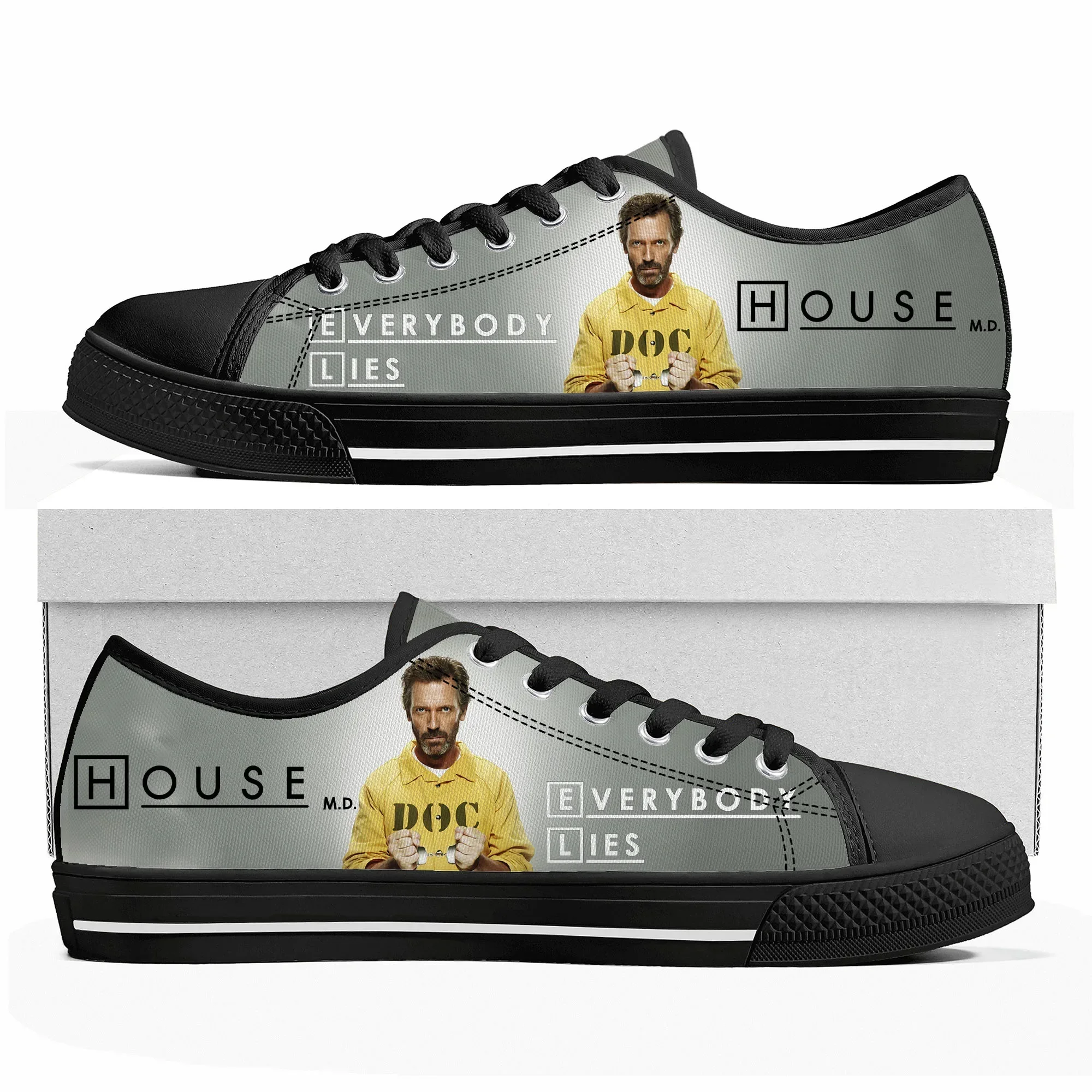 House M.D. Low Top Sneakers Mens Womens Teenager High Quality Hugh Laurie Canvas Sneaker couple Casual Shoes Customize DIY Shoe