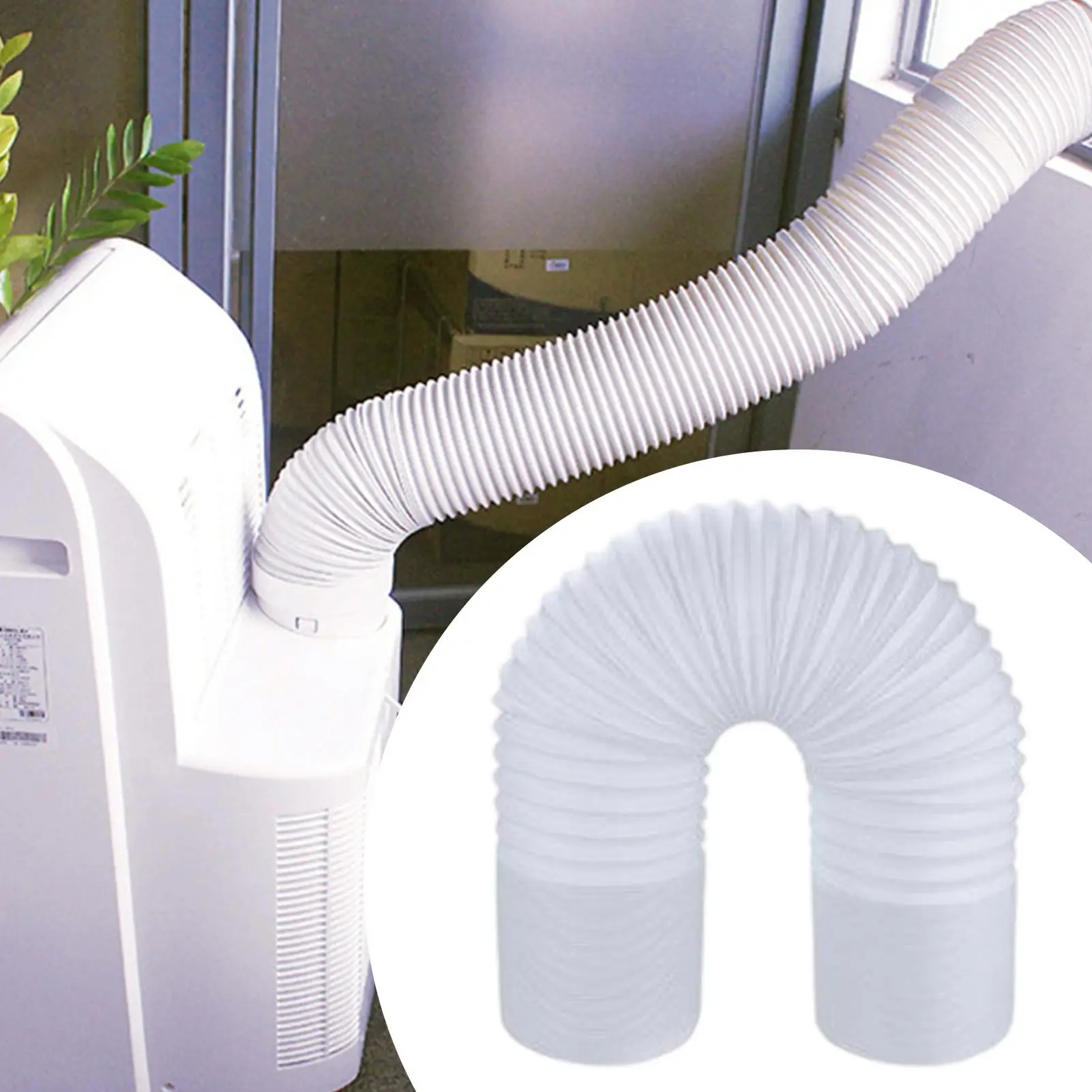 2M Flexible Air Conditioner Exhaust Hose Tube 15cm Mobile A/C Exhaust Pipe Hose Connector Interface Duct Extension Pipe