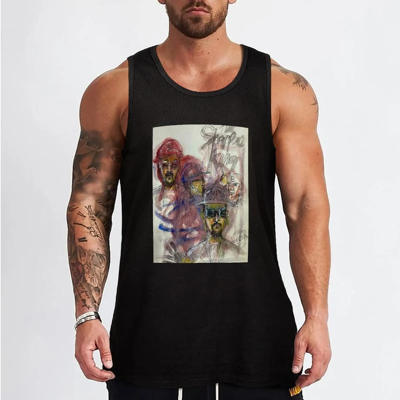 Portrait of Justin McAllister, Sharpie Artist, By Public Enemy's Chuck D #1 Tank Top Fitness men clothing t shirt