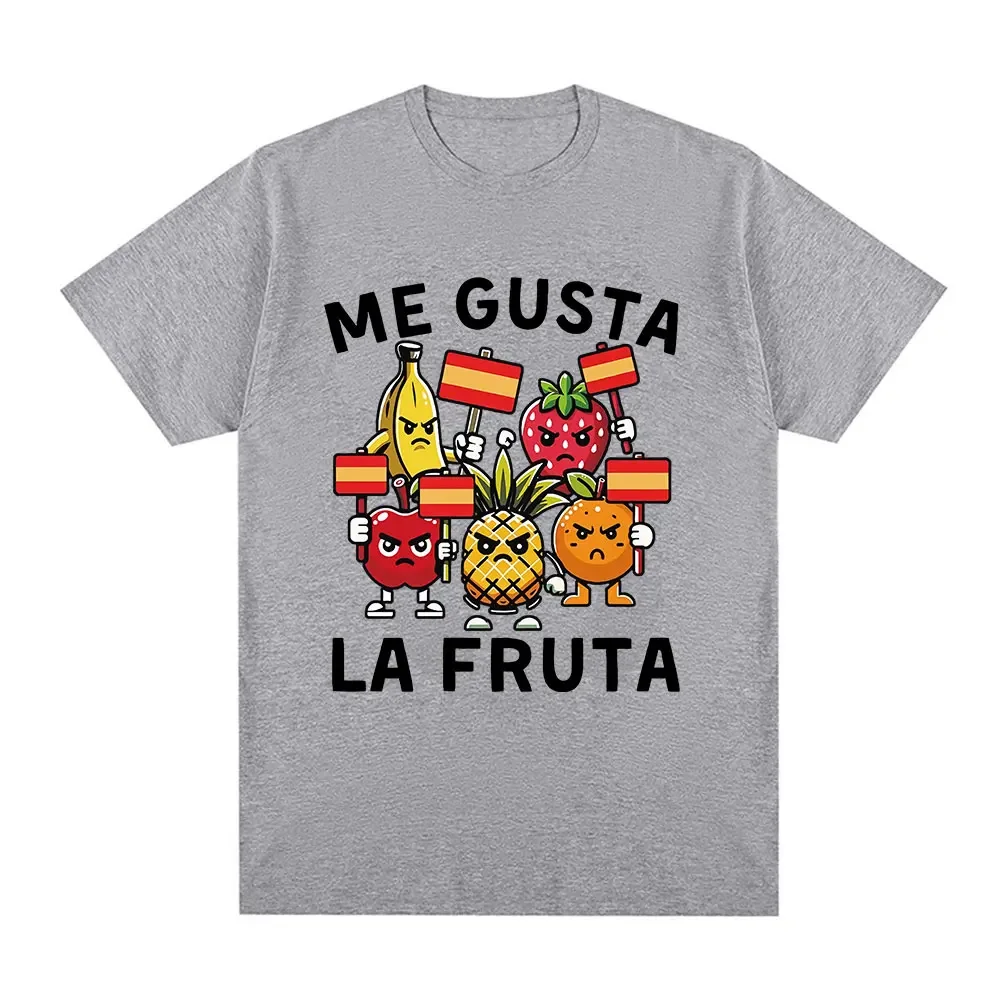Camiseta Me Gusta La Fruta divertida me gusta frutas Meme español impreso camisetas mujeres camisetas casuales Tops ropa