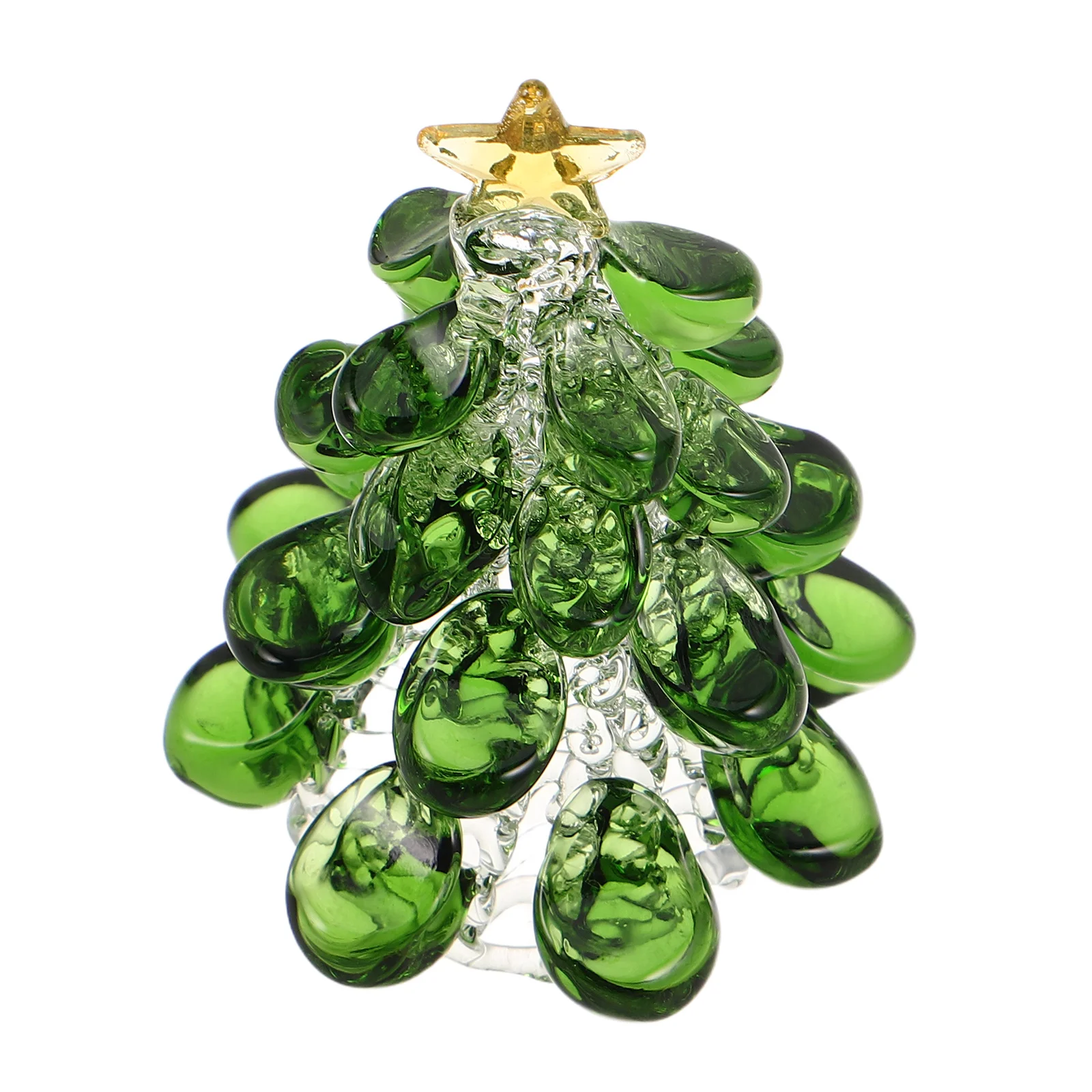 Crystal Tree Christmas Table Centerpiece Shelf Decor Sculpture Green Clear Glass