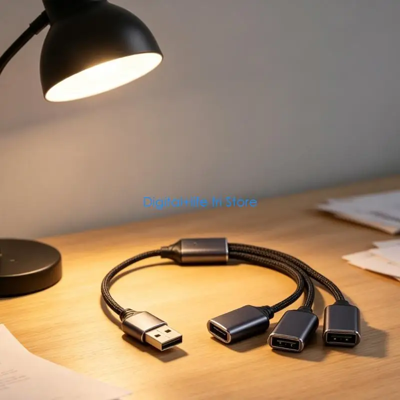 E06D Usb 2 0 3 Port Splitter 1 To 3 Extension Cord For Computer Keyboard Mouse U Disk Hard Drive